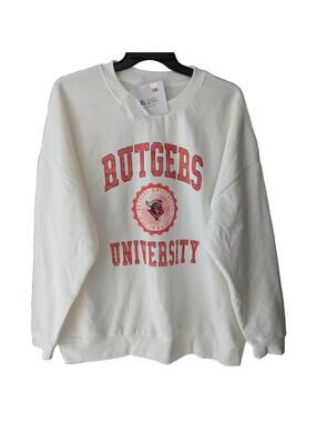 Rutgers University Sweatshirt NWT Gameday Couture XL White Boxy Pullover Crew